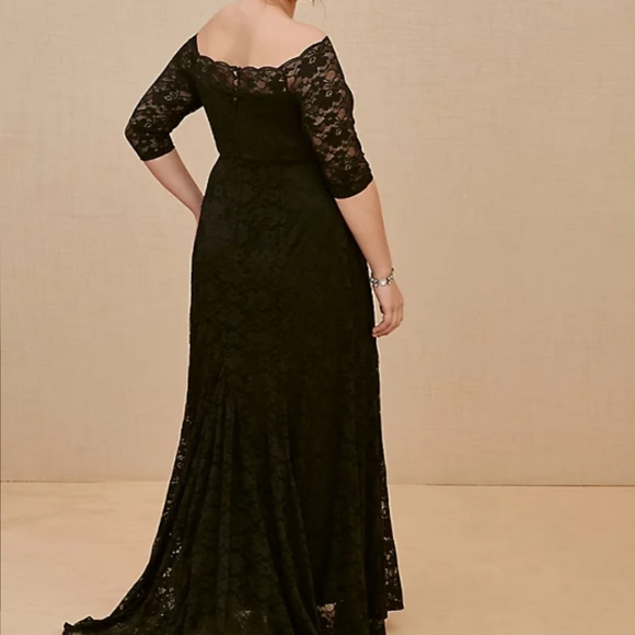 NWT Torrid Off the Shoulder Black Lace Dress - Picture 2 of 10
